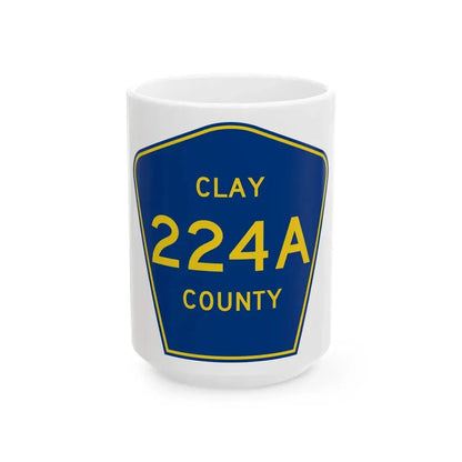 Clay County 224A (Florida) (Road Sign) White Coffee Mug 15oz - Go Mug Yourself