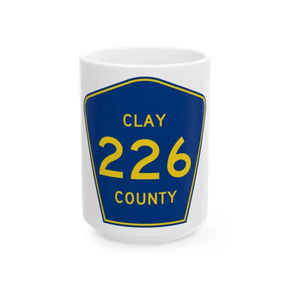 Clay County 226 (Florida) (Road Sign) White Coffee Mug 15oz - Go Mug Yourself