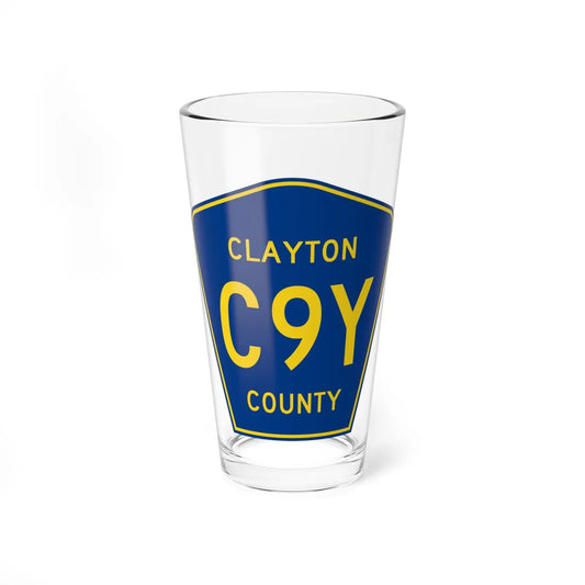 Clayton County Route C9Y IA (Iowa) (Road Sign) Pint Glass 16oz 16oz - Go Mug Yourself