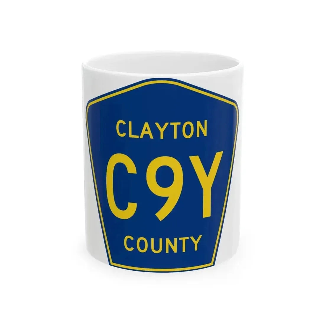 Clayton County Route C9Y IA (Iowa) (Road Sign) White Coffee Mug 11oz - Go Mug Yourself