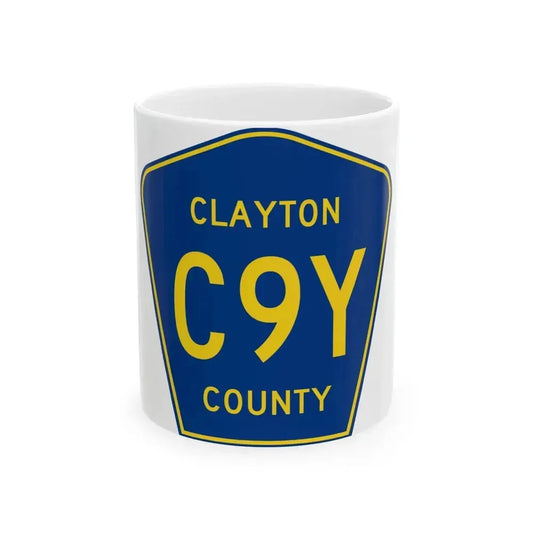 Clayton County Route C9Y IA (Iowa) (Road Sign) White Coffee Mug 11oz - Go Mug Yourself