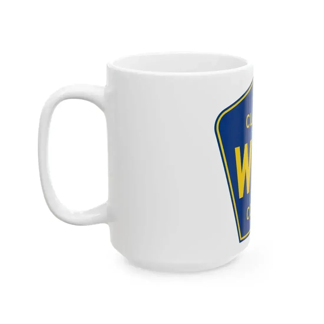 Clayton County Route W68 IA (Iowa) (Road Sign) White Coffee Mug - Go Mug Yourself