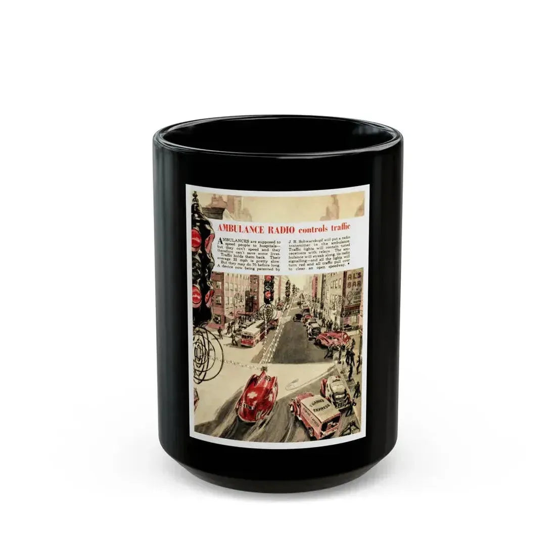 Clearing A Path, 1948 - Black Coffee Mug 15oz - Go Mug Yourself