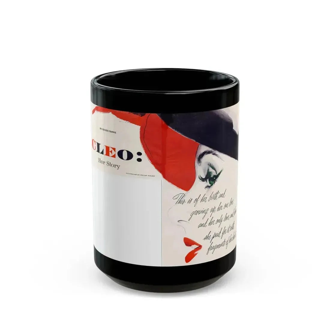 Cleo - Her Story, Good Housekeeping illustration - Black Coffee Mug 15oz - Go Mug Yourself