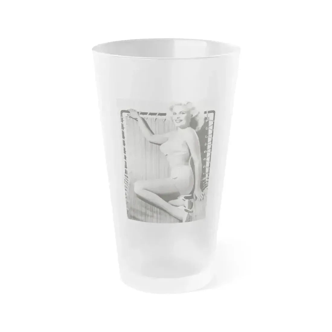Cleo Moore #02 (Vintage Female Icon) Frosted Pint Glass 16oz 16oz Frosted - Go Mug Yourself