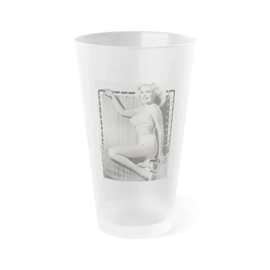 Cleo Moore #02 (Vintage Female Icon) Frosted Pint Glass 16oz 16oz Frosted - Go Mug Yourself
