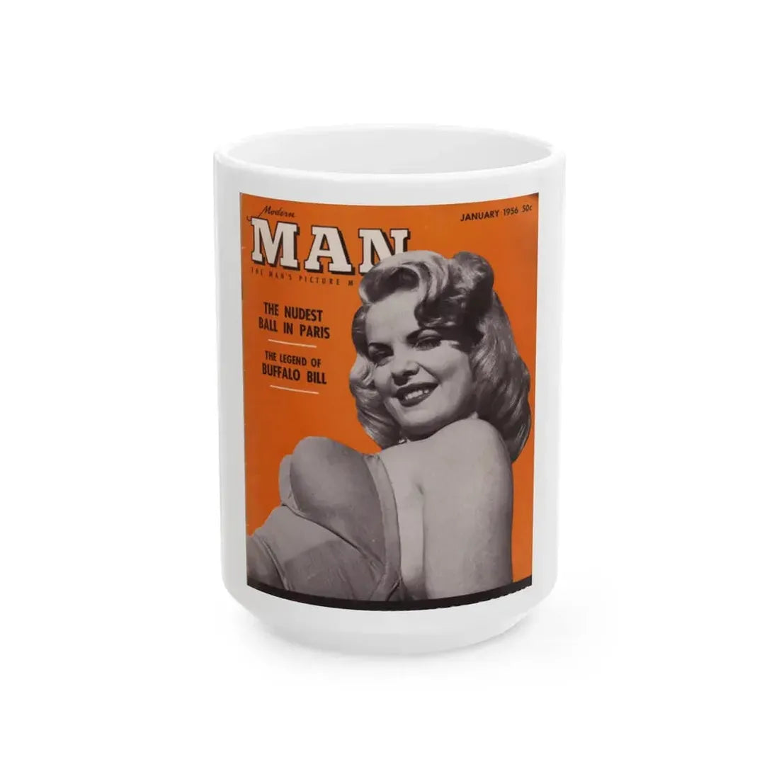 Cleo Moore #07 - Mag.Cover (Vintage Female Icon) White Coffee Mug 15oz - Go Mug Yourself