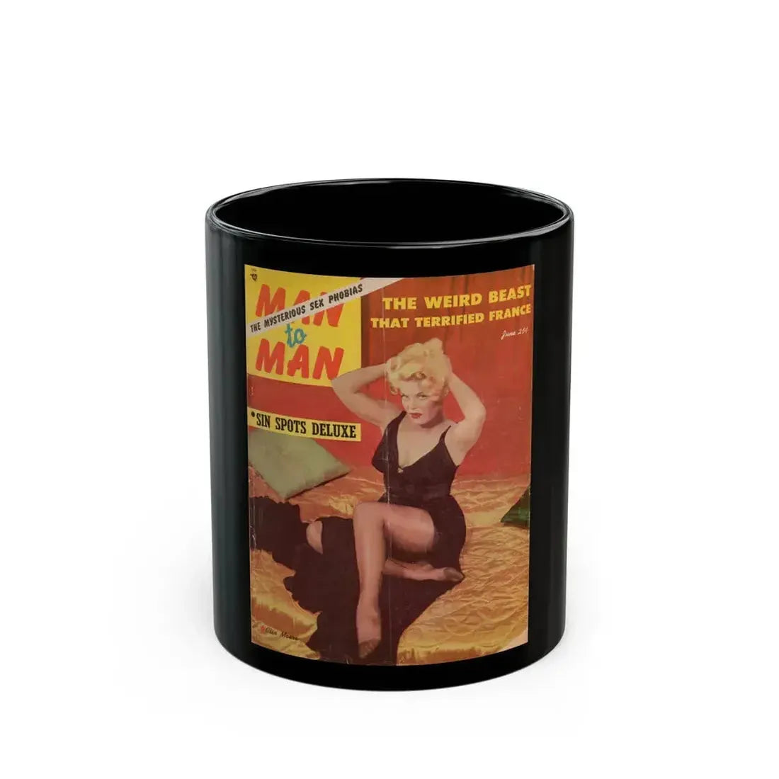 Cleo Moore #122 - Mag. Cover (Vintage Female Icon) Black Coffee Mug 11oz - Go Mug Yourself