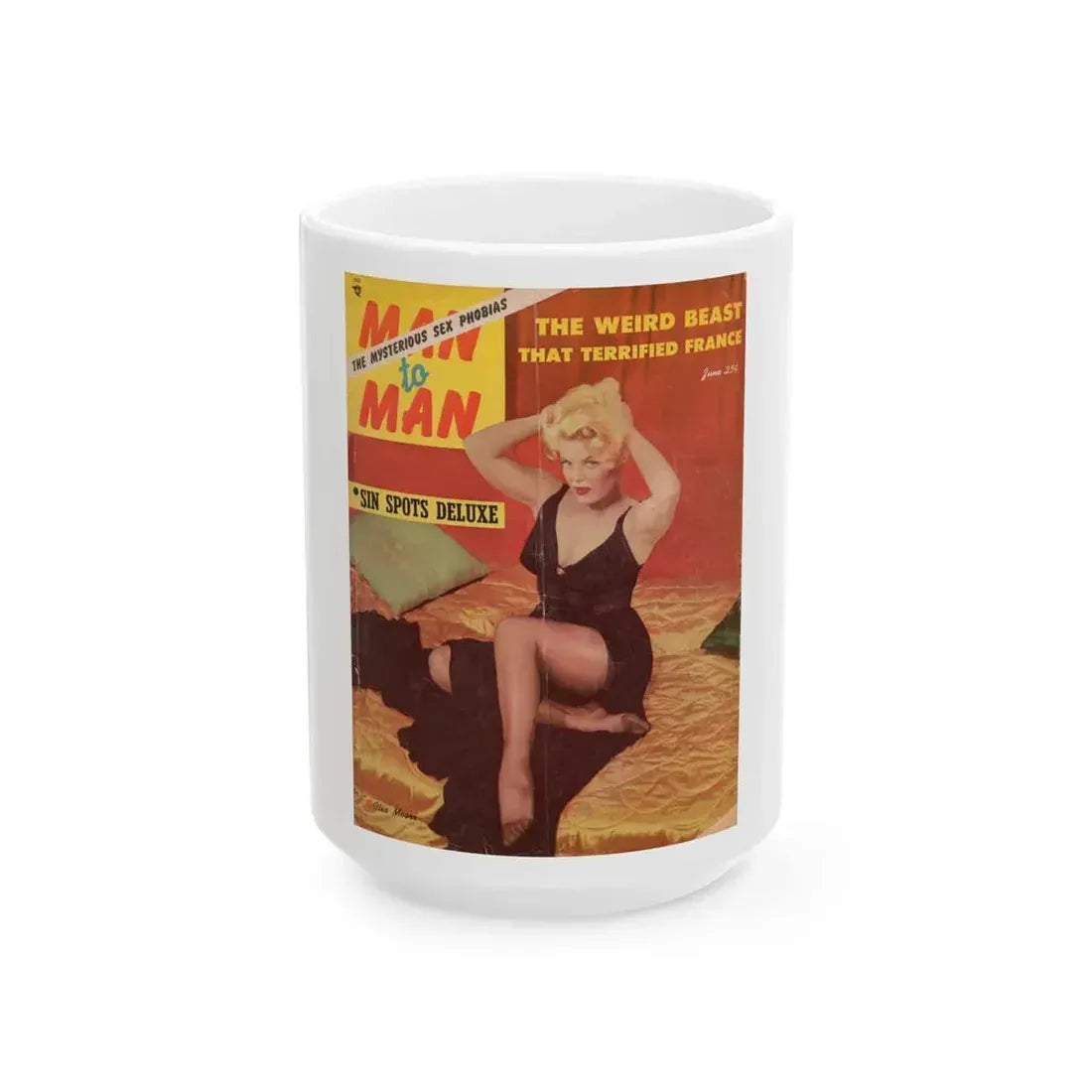 Cleo Moore #122 - Mag. Cover (Vintage Female Icon) White Coffee Mug 15oz - Go Mug Yourself