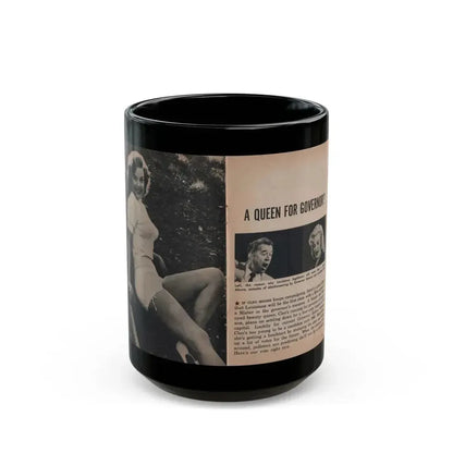 Cleo Moore #125 - Show Pocket Mag. '55 - 2 B&W Photos & Article (Vintage Female Icon) Black Coffee Mug 15oz - Go Mug Yourself