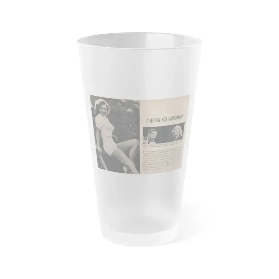 Cleo Moore #125 - Show Pocket Mag. '55 - 2 B&W Photos & Article (Vintage Female Icon) Frosted Pint Glass 16oz 16oz Frosted - Go Mug Yourself