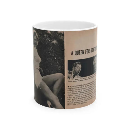 Cleo Moore #125 - Show Pocket Mag. '55 - 2 B&W Photos & Article (Vintage Female Icon) White Coffee Mug 11oz - Go Mug Yourself