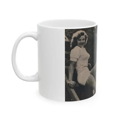 Cleo Moore #125 - Show Pocket Mag. '55 - 2 B&W Photos & Article (Vintage Female Icon) White Coffee Mug - Go Mug Yourself