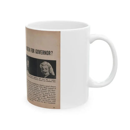 Cleo Moore #125 - Show Pocket Mag. '55 - 2 B&W Photos & Article (Vintage Female Icon) White Coffee Mug - Go Mug Yourself