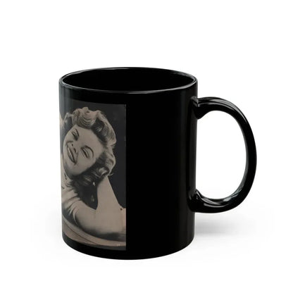 Cleo Moore #126 - Show Pocket Mag. '55 - B&W Centerfold Photo (Vintage Female Icon) Black Coffee Mug - Go Mug Yourself