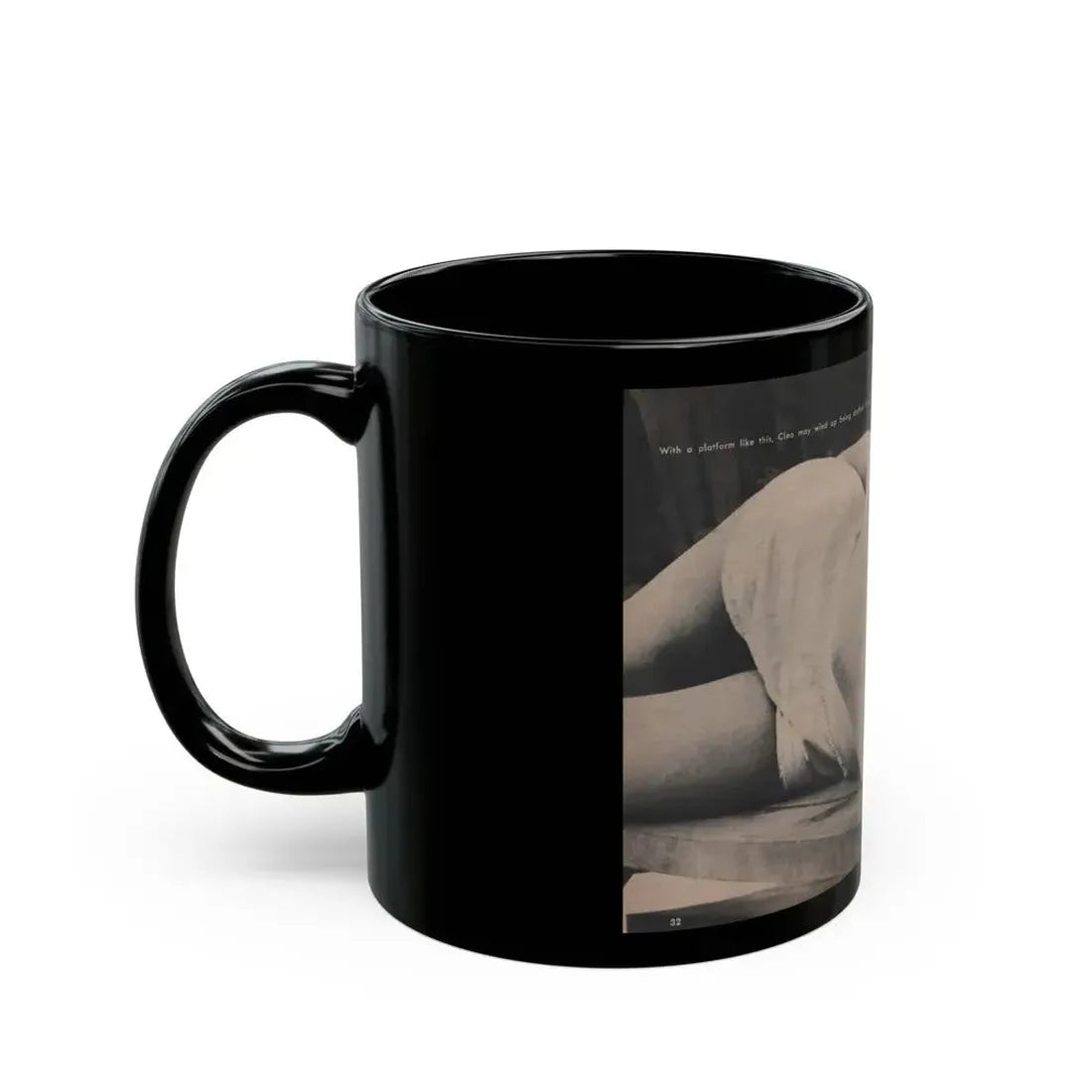 Cleo Moore #126 - Show Pocket Mag. '55 - B&W Centerfold Photo (Vintage Female Icon) Black Coffee Mug - Go Mug Yourself