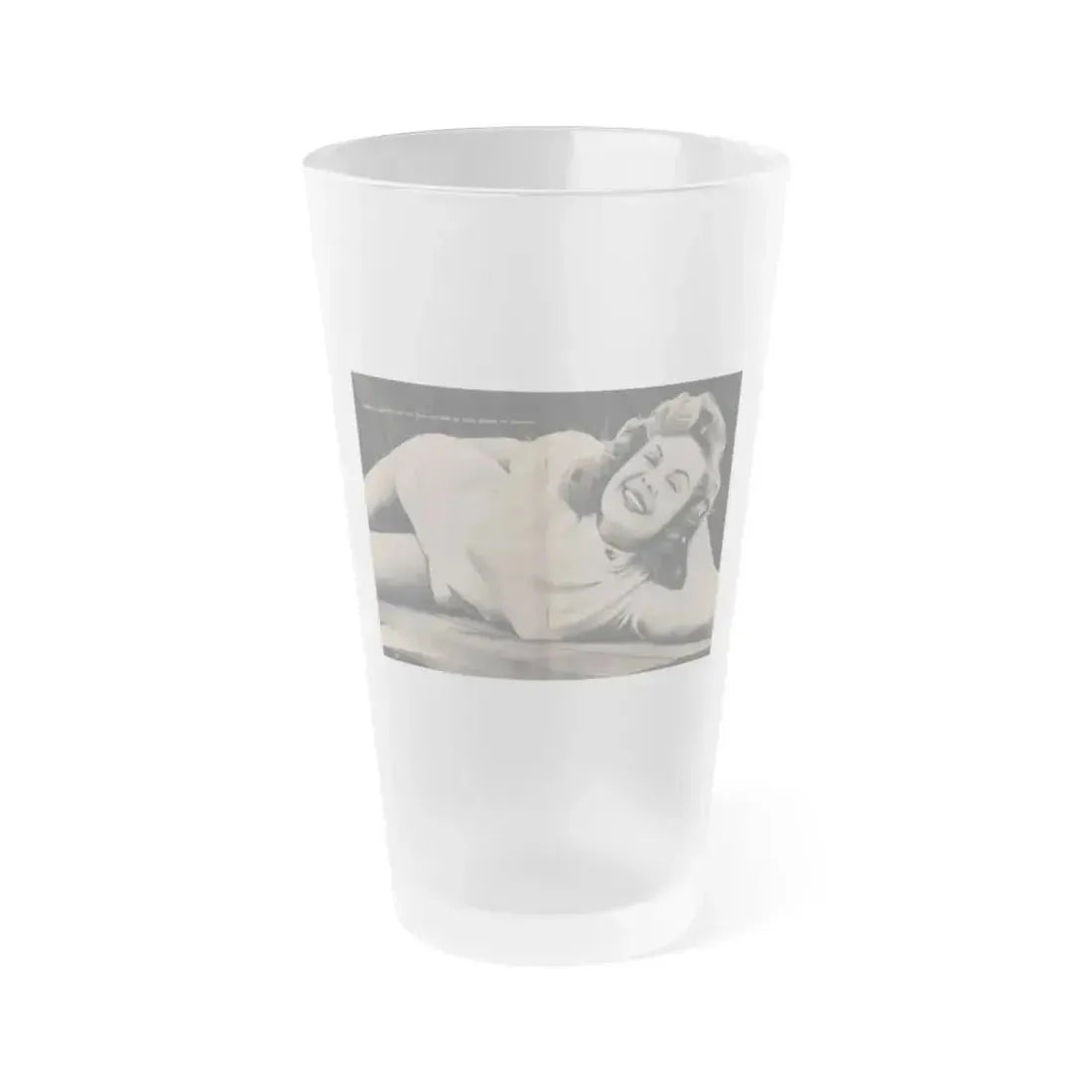 Cleo Moore #126 - Show Pocket Mag. '55 - B&W Centerfold Photo (Vintage Female Icon) Frosted Pint Glass 16oz 16oz Frosted - Go Mug Yourself