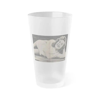 Cleo Moore #126 - Show Pocket Mag. '55 - B&W Centerfold Photo (Vintage Female Icon) Frosted Pint Glass 16oz 16oz Frosted - Go Mug Yourself