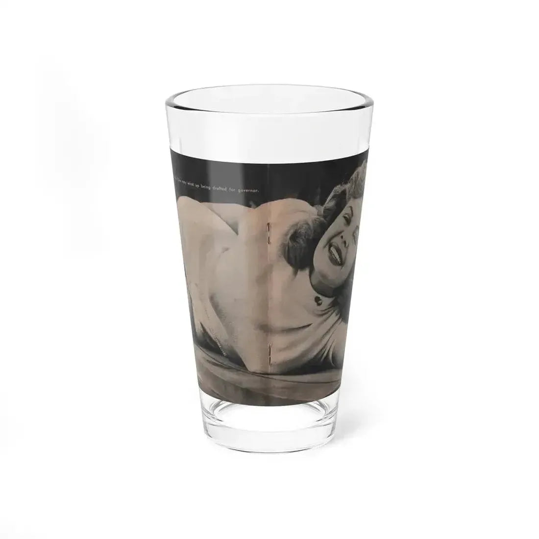 Cleo Moore #126 - Show Pocket Mag. '55 - B&W Centerfold Photo (Vintage Female Icon) Pint Glass 16oz 16oz - Go Mug Yourself