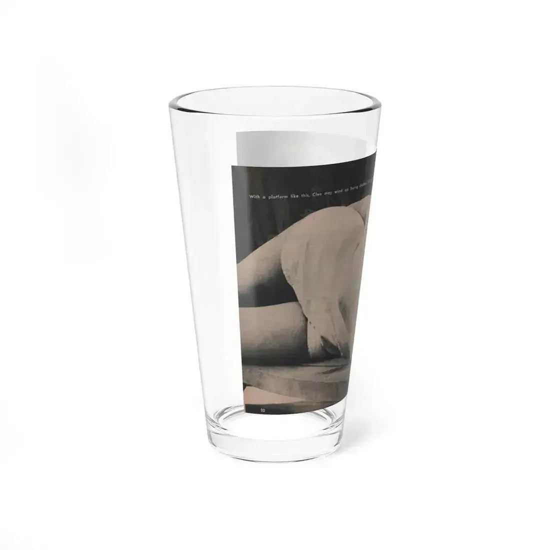Cleo Moore #126 - Show Pocket Mag. '55 - B&W Centerfold Photo (Vintage Female Icon) Pint Glass 16oz - Go Mug Yourself