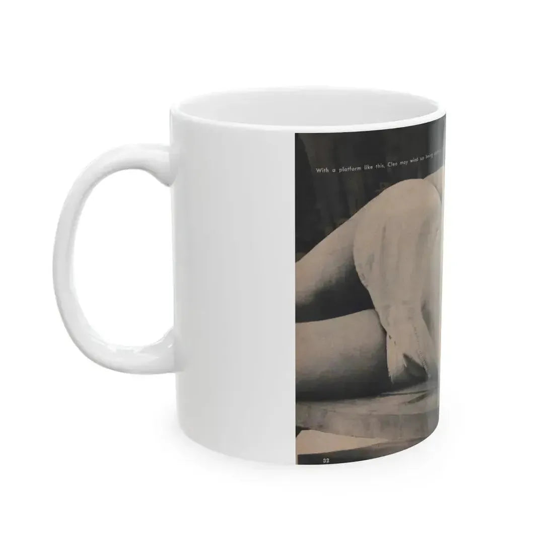 Cleo Moore #126 - Show Pocket Mag. '55 - B&W Centerfold Photo (Vintage Female Icon) White Coffee Mug - Go Mug Yourself