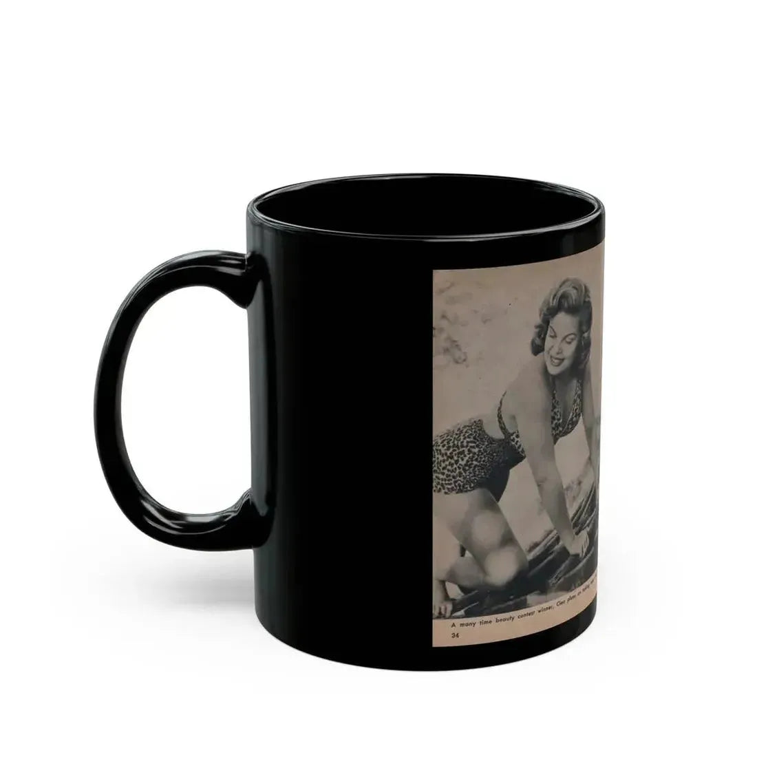 Cleo Moore #127 - Show Pocket Mag. '55 - 3 B&W Photos & Article (Vintage Female Icon) Black Coffee Mug - Go Mug Yourself