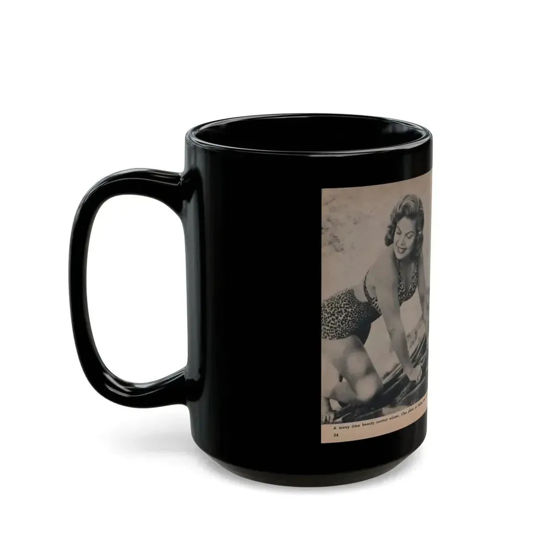 Cleo Moore #127 - Show Pocket Mag. '55 - 3 B&W Photos & Article (Vintage Female Icon) Black Coffee Mug - Go Mug Yourself