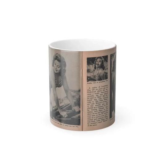 Cleo Moore #127 - Show Pocket Mag. '55 - 3 B&W Photos & Article (Vintage Female Icon) Color Changing Coffee Mug 11oz - Go Mug Yourself
