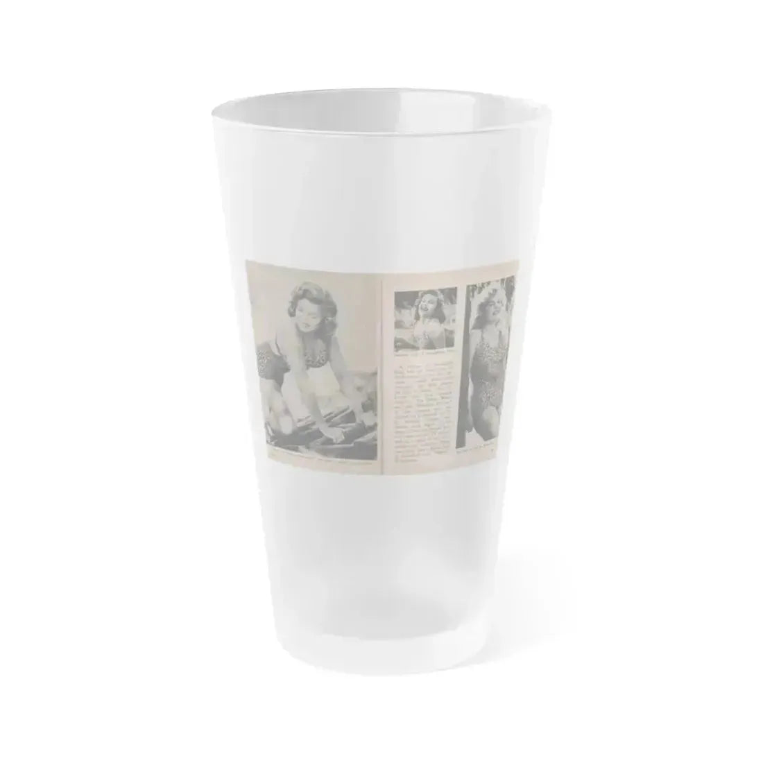 Cleo Moore #127 - Show Pocket Mag. '55 - 3 B&W Photos & Article (Vintage Female Icon) Frosted Pint Glass 16oz 16oz Frosted - Go Mug Yourself