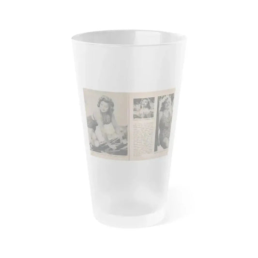 Cleo Moore #127 - Show Pocket Mag. '55 - 3 B&W Photos & Article (Vintage Female Icon) Frosted Pint Glass 16oz 16oz Frosted - Go Mug Yourself