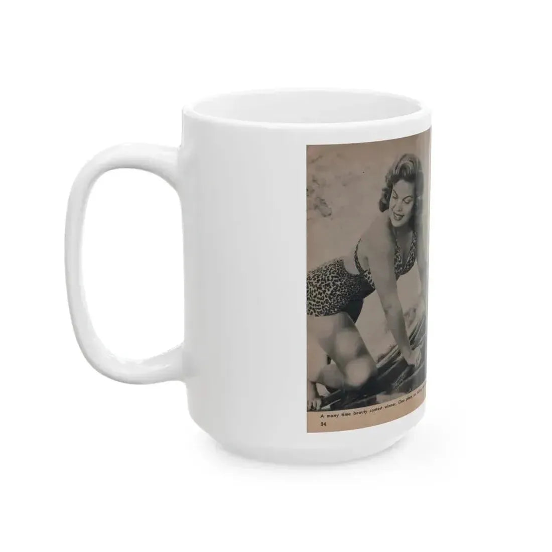 Cleo Moore #127 - Show Pocket Mag. '55 - 3 B&W Photos & Article (Vintage Female Icon) White Coffee Mug - Go Mug Yourself