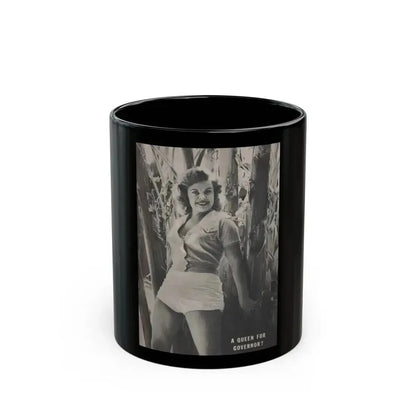 Cleo Moore #128 - Show Pocket Mag. '55 - Inside B&W Back Cover Photo (Vintage Female Icon) Black Coffee Mug 11oz - Go Mug Yourself