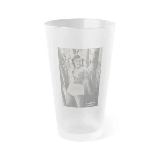 Cleo Moore #128 - Show Pocket Mag. '55 - Inside B&W Back Cover Photo (Vintage Female Icon) Frosted Pint Glass 16oz 16oz Frosted - Go Mug Yourself