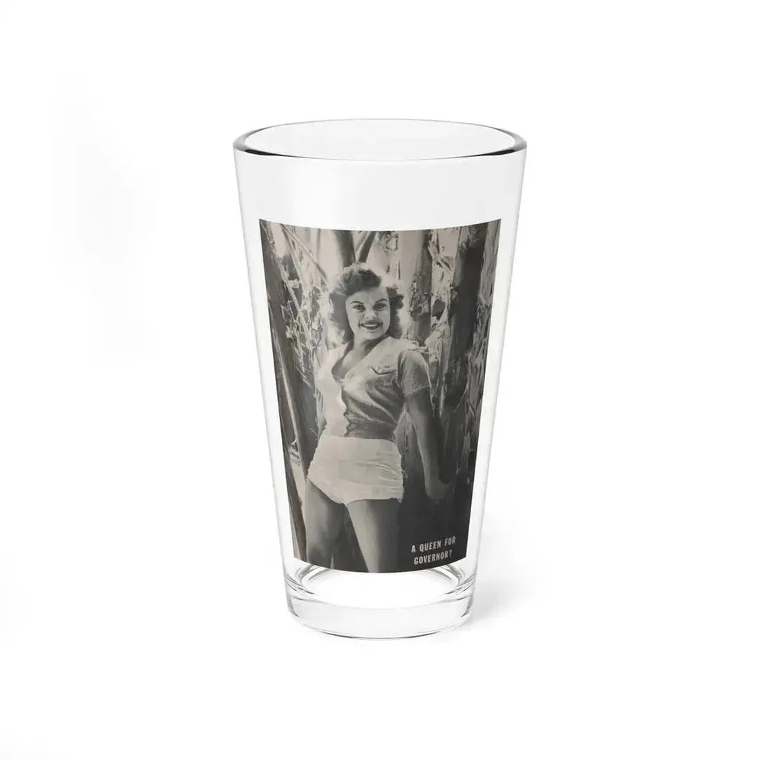 Cleo Moore #128 - Show Pocket Mag. '55 - Inside B&W Back Cover Photo (Vintage Female Icon) Pint Glass 16oz 16oz - Go Mug Yourself