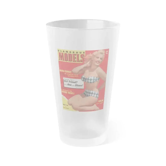 Cleo Moore #129 - Glamorous Models Mag. '51 - Cleo on Cover in Color (Vintage Female Icon) Frosted Pint Glass 16oz 16oz Frosted - Go Mug Yourself