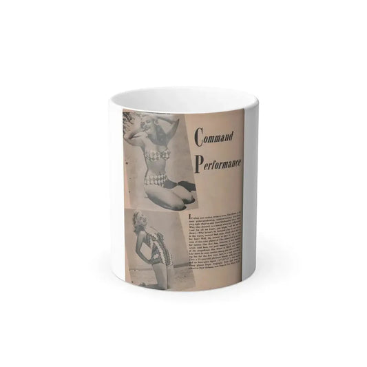 Cleo Moore #130 - Glamorous Models Mag. '51 - 2 B&W Photos & Article (Vintage Female Icon) Color Changing Coffee Mug 11oz - Go Mug Yourself