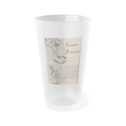 Cleo Moore #130 - Glamorous Models Mag. '51 - 2 B&W Photos & Article (Vintage Female Icon) Frosted Pint Glass 16oz 16oz Frosted - Go Mug Yourself