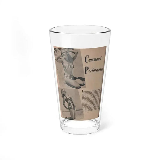 Cleo Moore #130 - Glamorous Models Mag. '51 - 2 B&W Photos & Article (Vintage Female Icon) Pint Glass 16oz 16oz - Go Mug Yourself