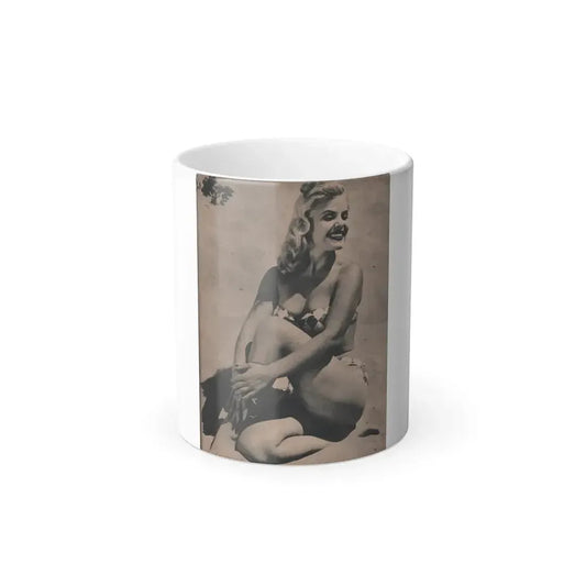 Cleo Moore #131 - Glamorous Models Mag. '51 - 1 B&W Photo (Vintage Female Icon) Color Changing Mug 11oz 11oz - Go Mug Yourself