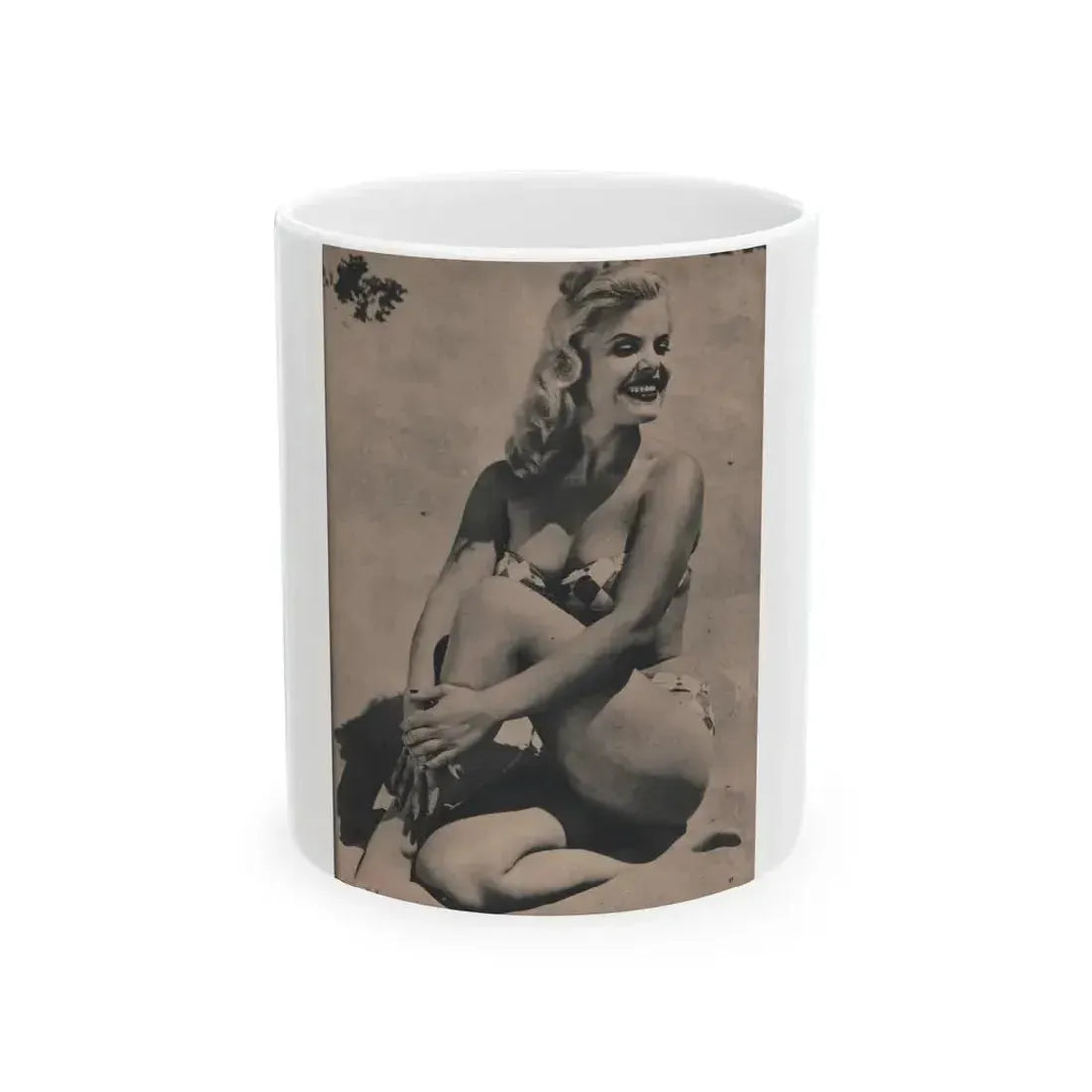 Cleo Moore #131 - Glamorous Models Mag. '51 - 1 B&W Photo (Vintage Female Icon) White Coffee Mug 11oz - Go Mug Yourself