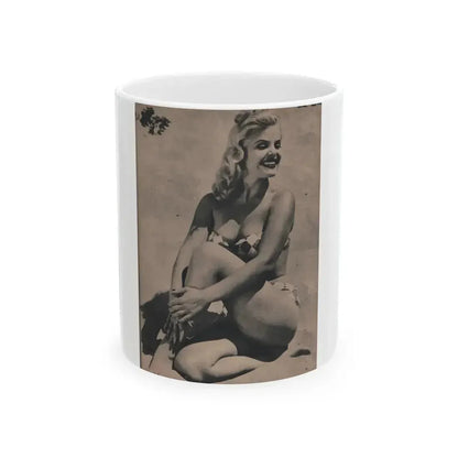 Cleo Moore #131 - Glamorous Models Mag. '51 - 1 B&W Photo (Vintage Female Icon) White Coffee Mug 11oz - Go Mug Yourself
