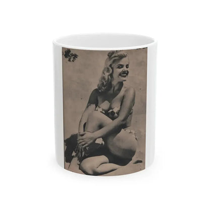 Cleo Moore #131 - Glamorous Models Mag. '51 - 1 B&W Photo (Vintage Female Icon) White Coffee Mug 11oz - Go Mug Yourself