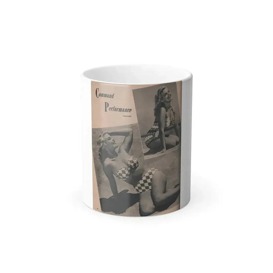 Cleo Moore #132 - Glamorous Models Mag. '51 - 2 B&W Photos (Vintage Female Icon) Color Changing Mug 11oz 11oz - Go Mug Yourself
