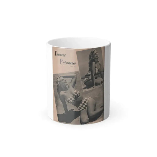 Cleo Moore #132 - Glamorous Models Mag. '51 - 2 B&W Photos (Vintage Female Icon) Color Changing Mug 11oz 11oz - Go Mug Yourself
