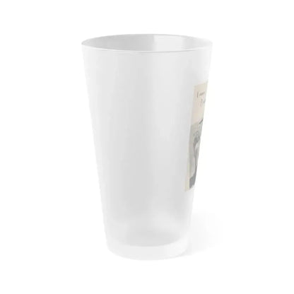 Cleo Moore #132 - Glamorous Models Mag. '51 - 2 B&W Photos (Vintage Female Icon) Frosted Pint Glass 16oz - Go Mug Yourself