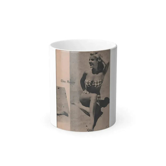 Cleo Moore #133 - Glamorous Models Mag. '51 - 1 B&W Photo (Vintage Female Icon) Color Changing Mug 11oz 11oz - Go Mug Yourself