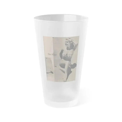Cleo Moore #133 - Glamorous Models Mag. '51 - 1 B&W Photo (Vintage Female Icon) Frosted Pint Glass 16oz 16oz Frosted - Go Mug Yourself