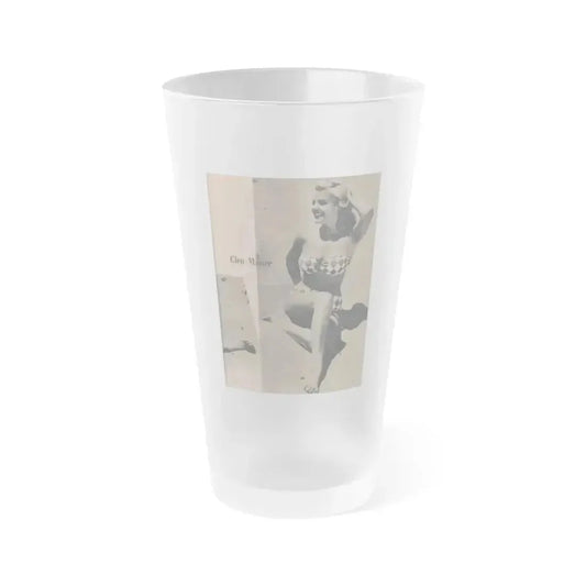 Cleo Moore #133 - Glamorous Models Mag. '51 - 1 B&W Photo (Vintage Female Icon) Frosted Pint Glass 16oz 16oz Frosted - Go Mug Yourself
