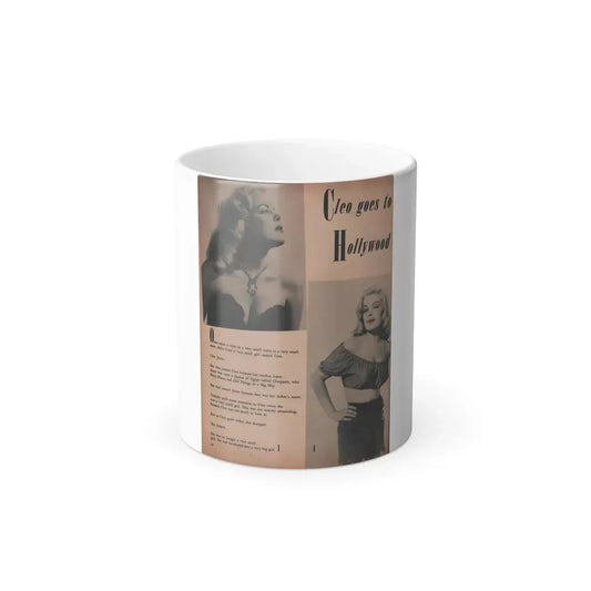 Cleo Moore #134 - Glamorous Models Mag. '50 - 2 B&W Photos & Article (Vintage Female Icon) Color Changing Mug 11oz 11oz - Go Mug Yourself