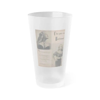 Cleo Moore #134 - Glamorous Models Mag. '50 - 2 B&W Photos & Article (Vintage Female Icon) Frosted Pint Glass 16oz 16oz Frosted - Go Mug Yourself